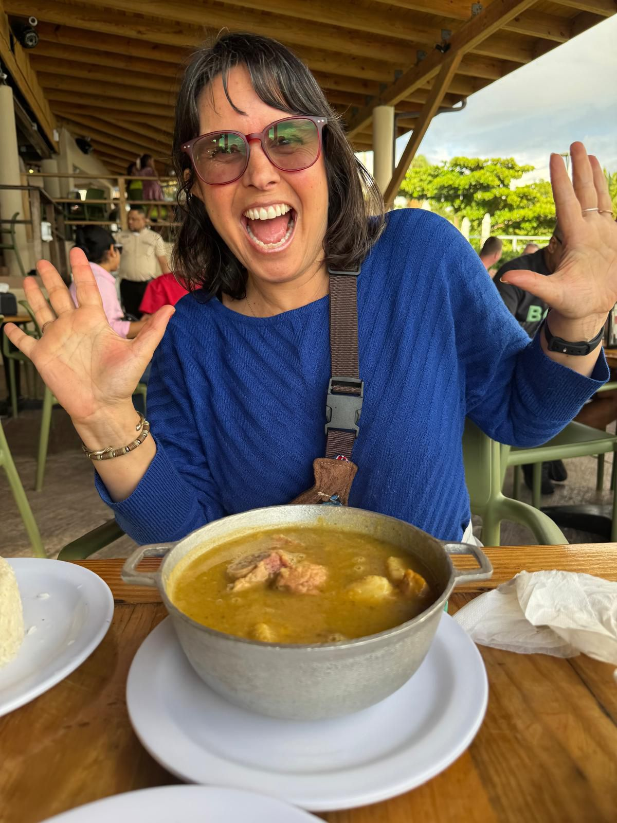 Guest enjoying local Dominican food